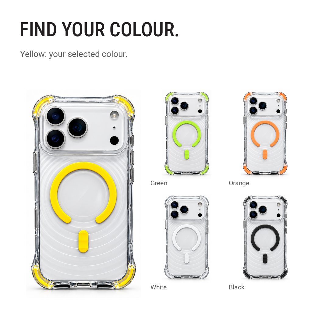 Back Pocket MagSafe Clear Shockproof Case with Reinforced Corners