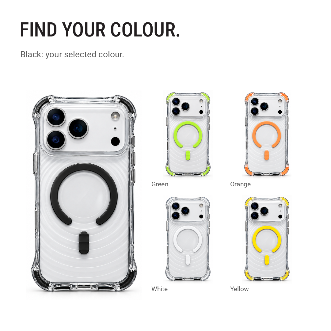 Back Pocket MagSafe Clear Shockproof Case with Reinforced Corners