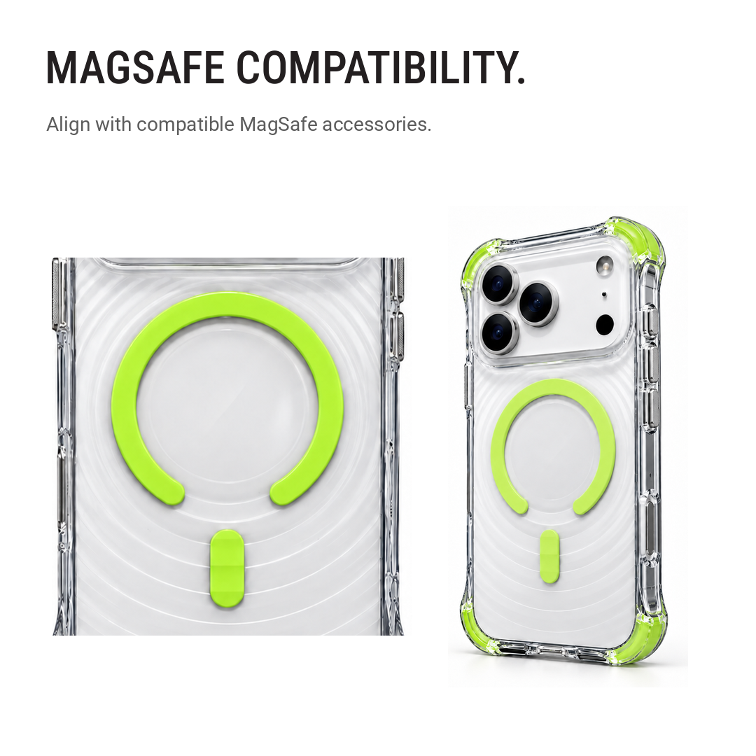 Back Pocket MagSafe Clear Shockproof Case with Reinforced Corners