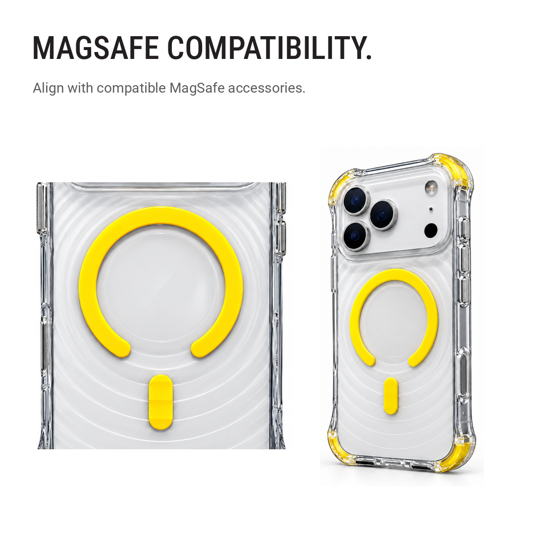 Back Pocket MagSafe Clear Shockproof Case with Reinforced Corners