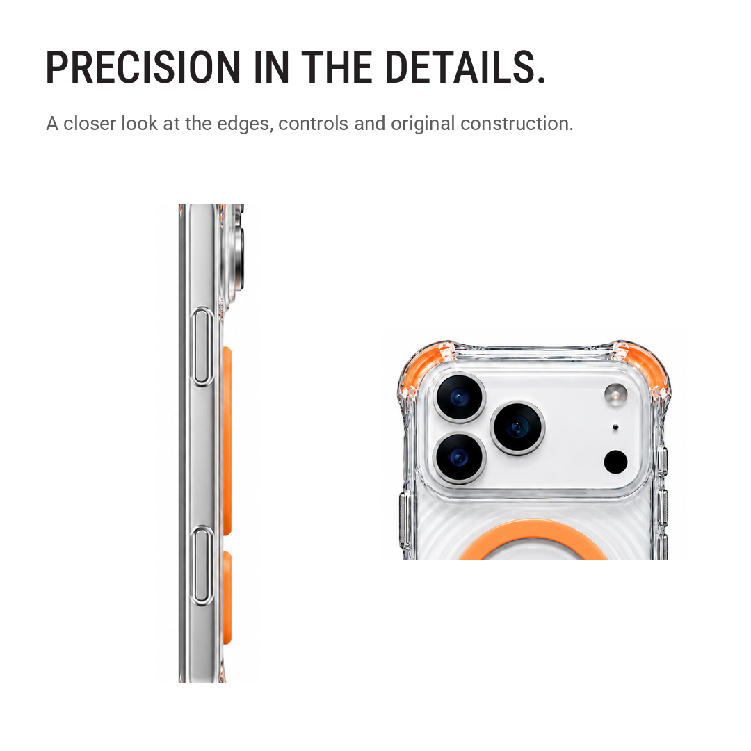 Back Pocket MagSafe Clear Shockproof Case with Reinforced Corners