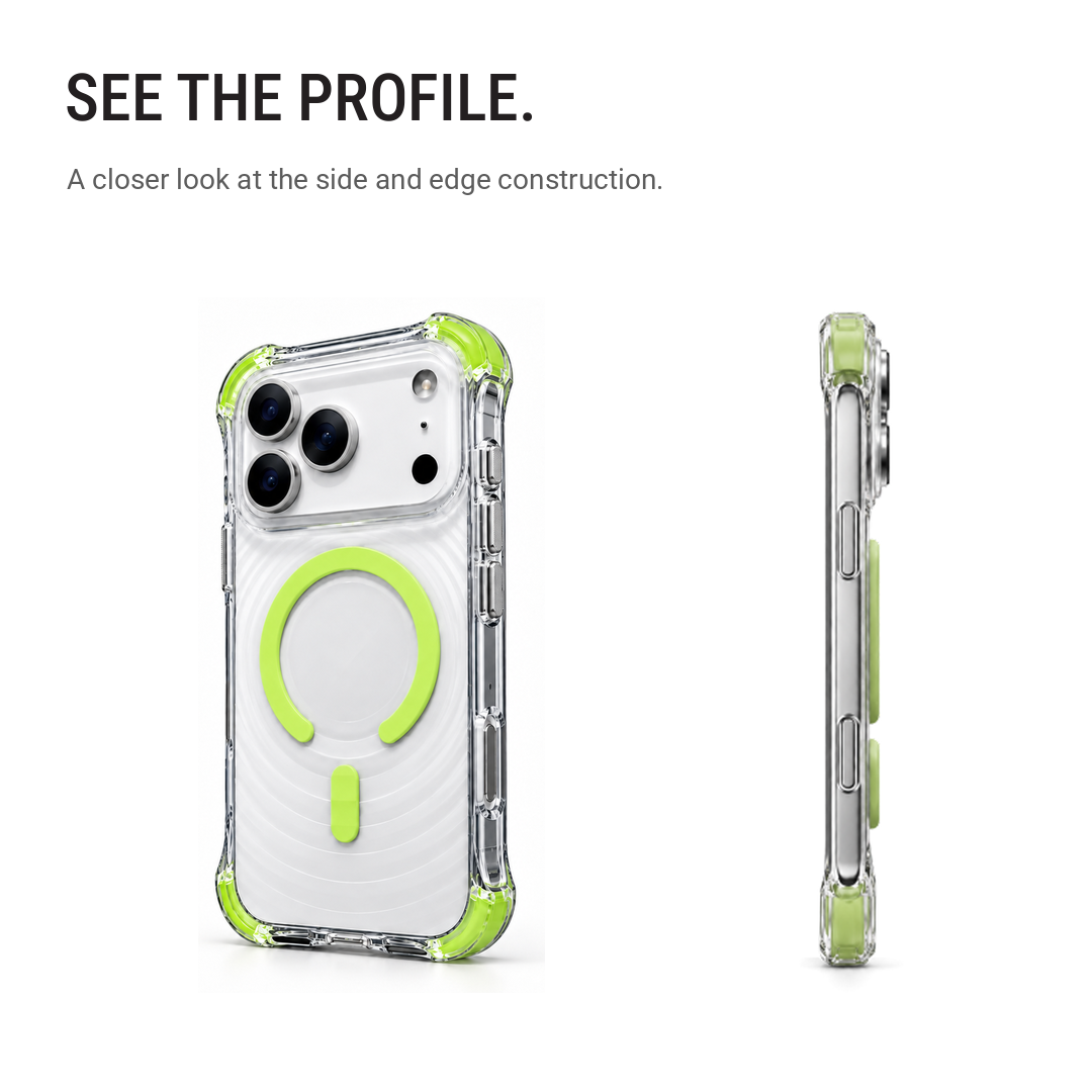 Back Pocket MagSafe Clear Shockproof Case with Reinforced Corners