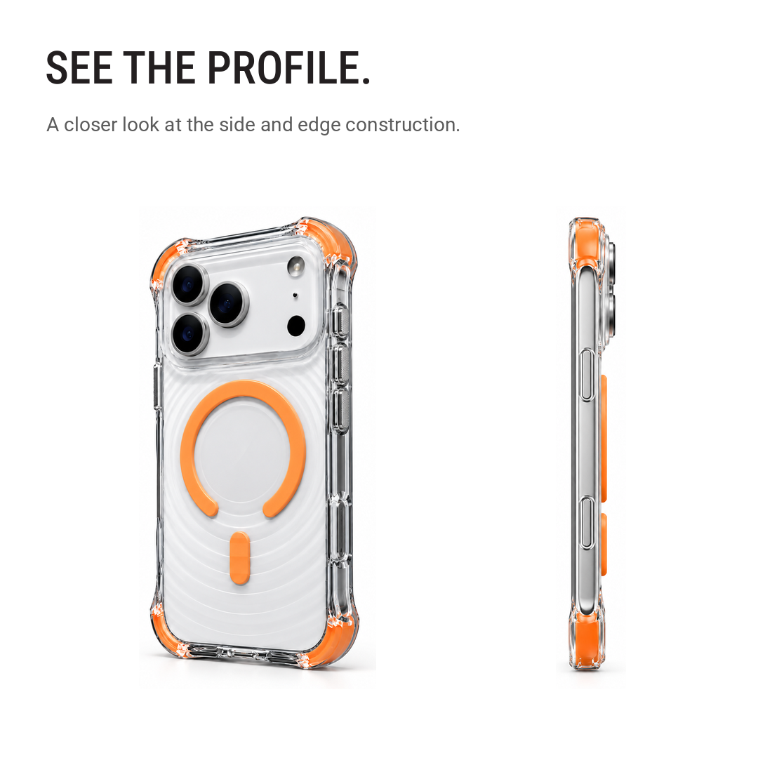 Back Pocket MagSafe Clear Shockproof Case with Reinforced Corners