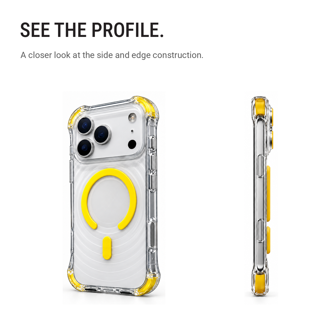 Back Pocket MagSafe Clear Shockproof Case with Reinforced Corners