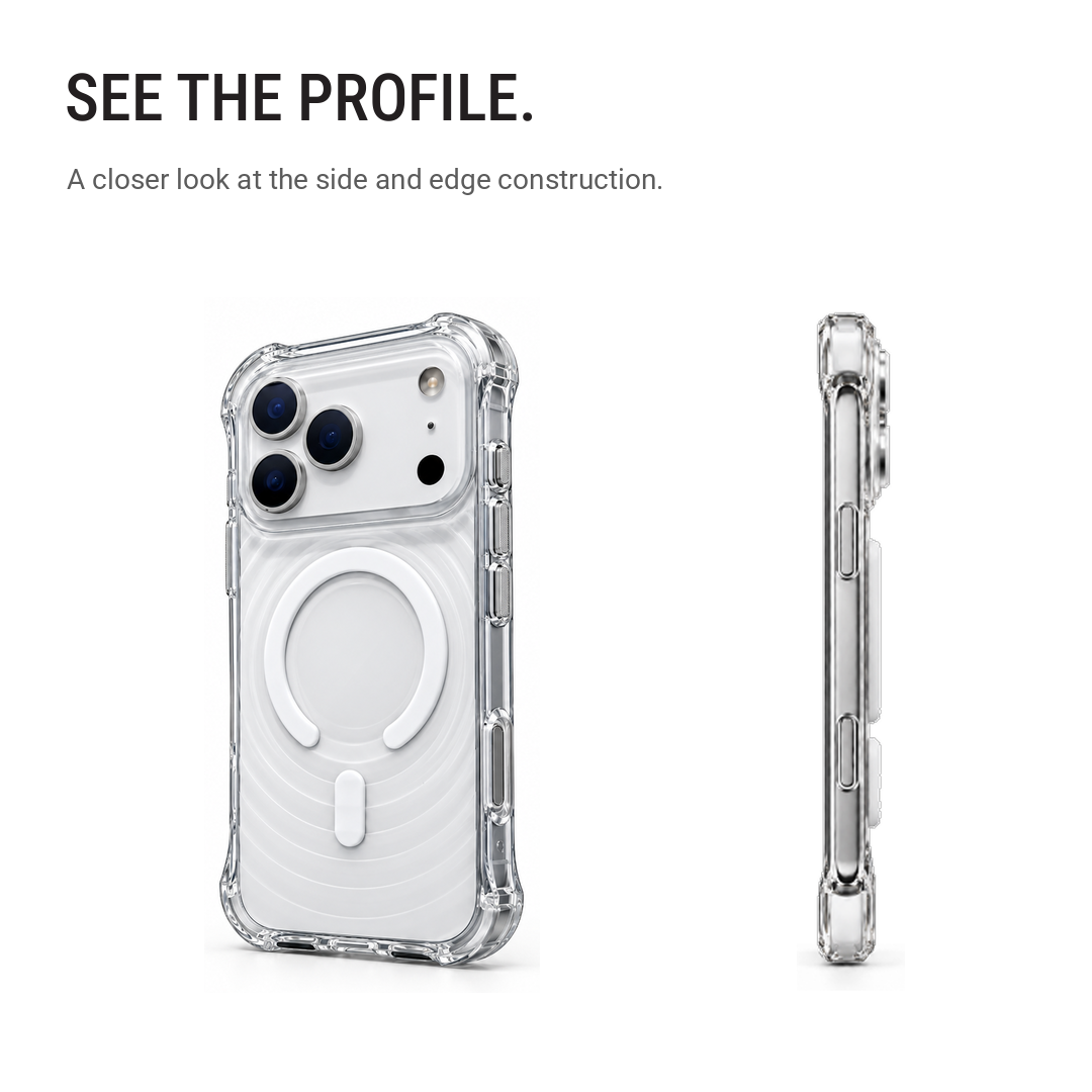 Back Pocket MagSafe Clear Shockproof Case with Reinforced Corners