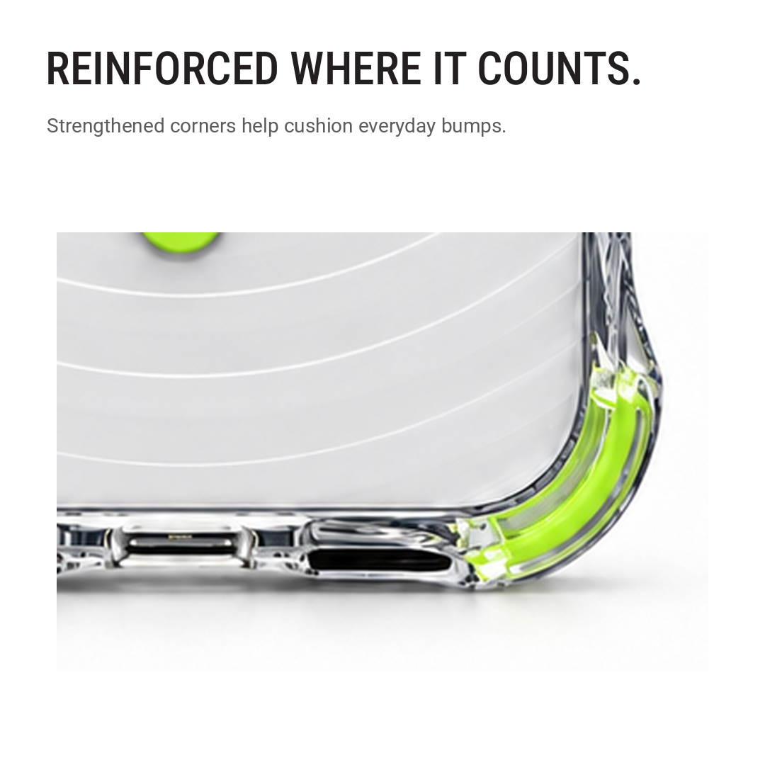 Back Pocket MagSafe Clear Shockproof Case with Reinforced Corners