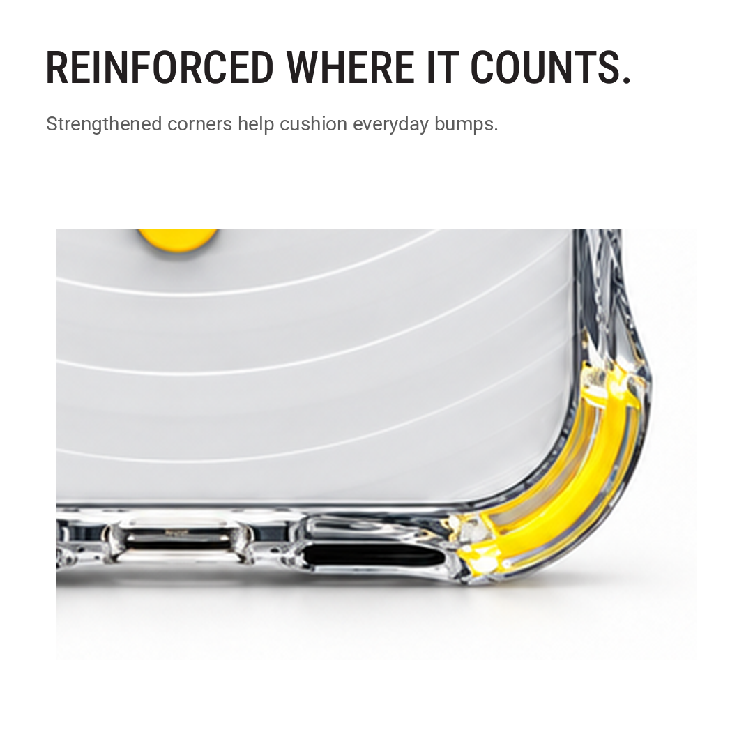 Back Pocket MagSafe Clear Shockproof Case with Reinforced Corners