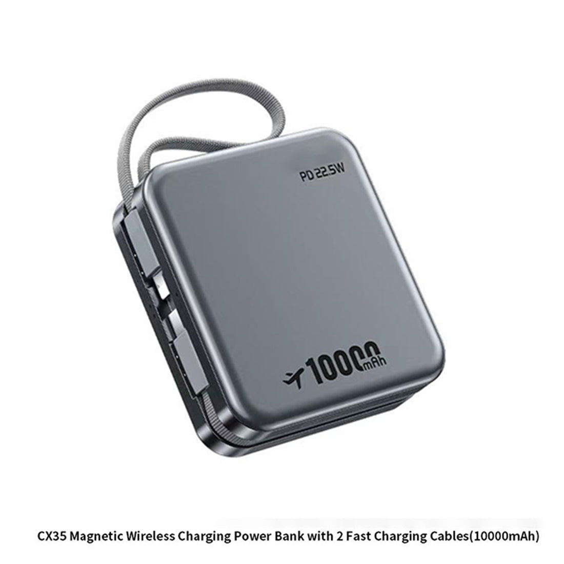 CX35 10000mAh Magnetic Wireless Charging Power Bank with 2 Fast Charging Cables