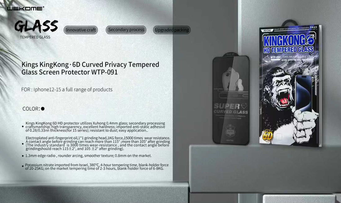 Wekome King Kong 9D Privacy Tempered Glass Screen Protector – Full Coverage