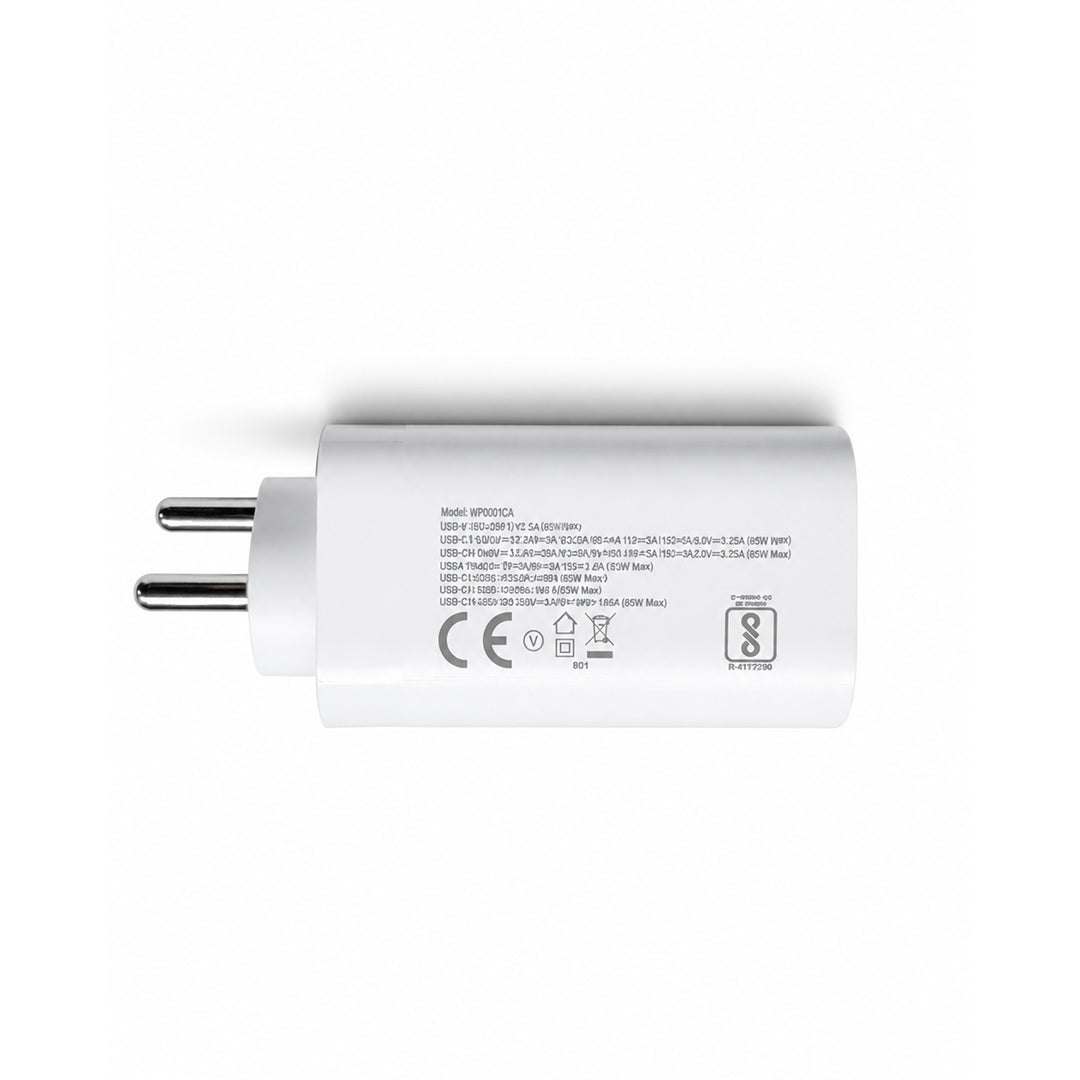 Back Pocket 65W GaN Fast Charger – Dual USB-C & USB-A