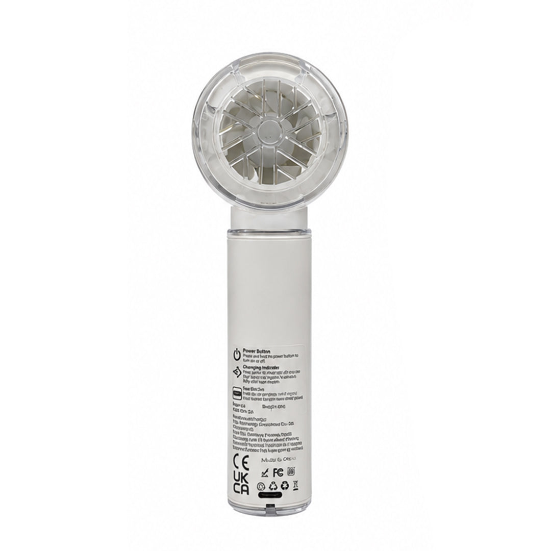 Back Pocket Handheld Mist Fan with LED Speed Display – Rechargeable 2-in-1 Cooling Fan