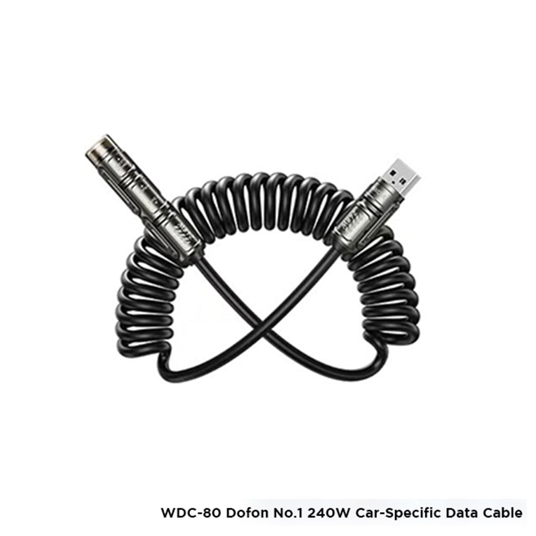 WEKOME WDC-80 Dofon No.1 240W Car-Specific Data Cable – Spring-Coiled Retractable Charging Cable