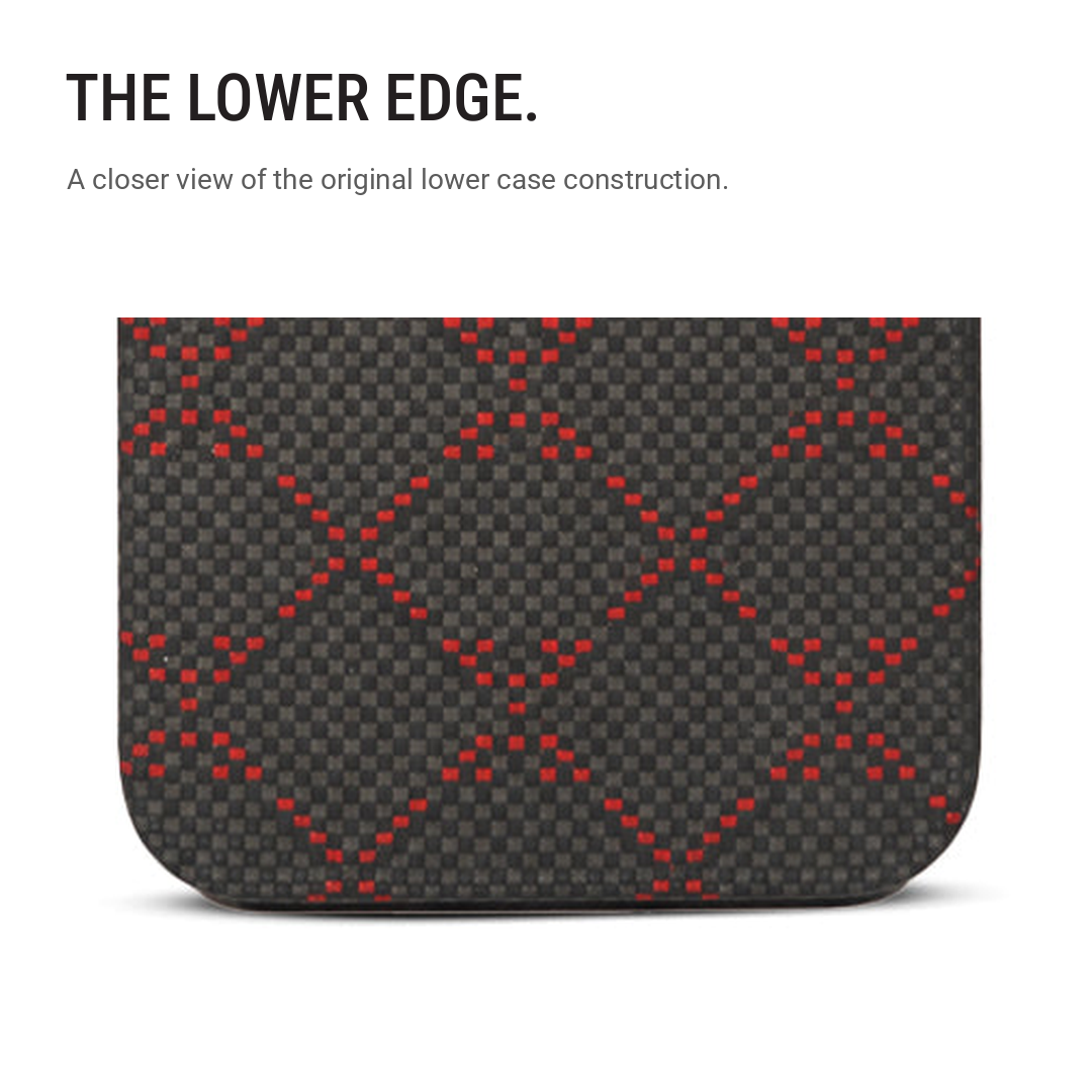 Black & Red Diamond Pattern Textured Case with Metallic Camera Trim