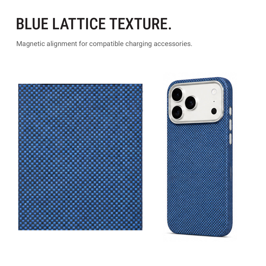 Blue Lattice-Weave Ultra-Slim Magnetic Protective Case