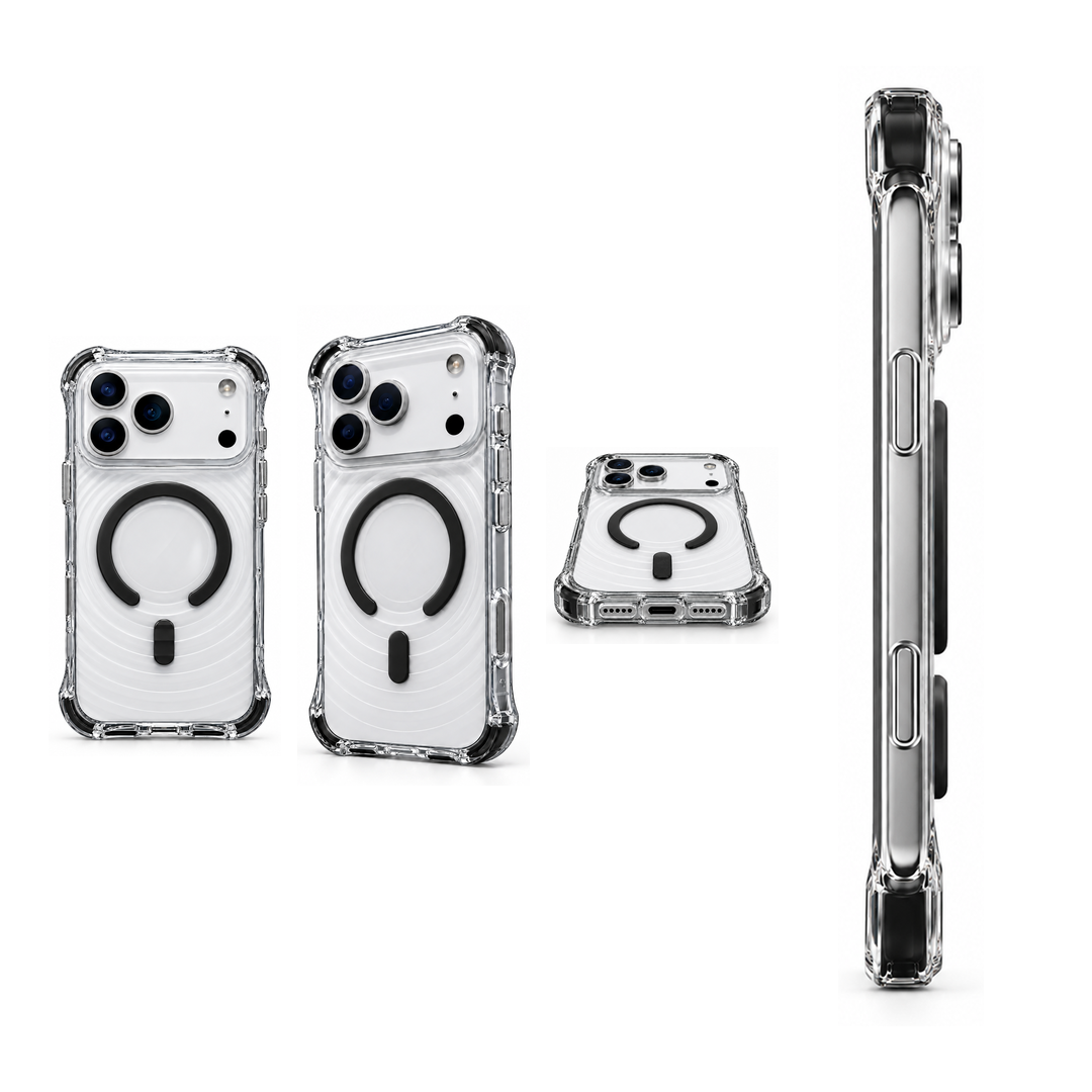 Back Pocket MagSafe Clear Shockproof Case with Reinforced Corners