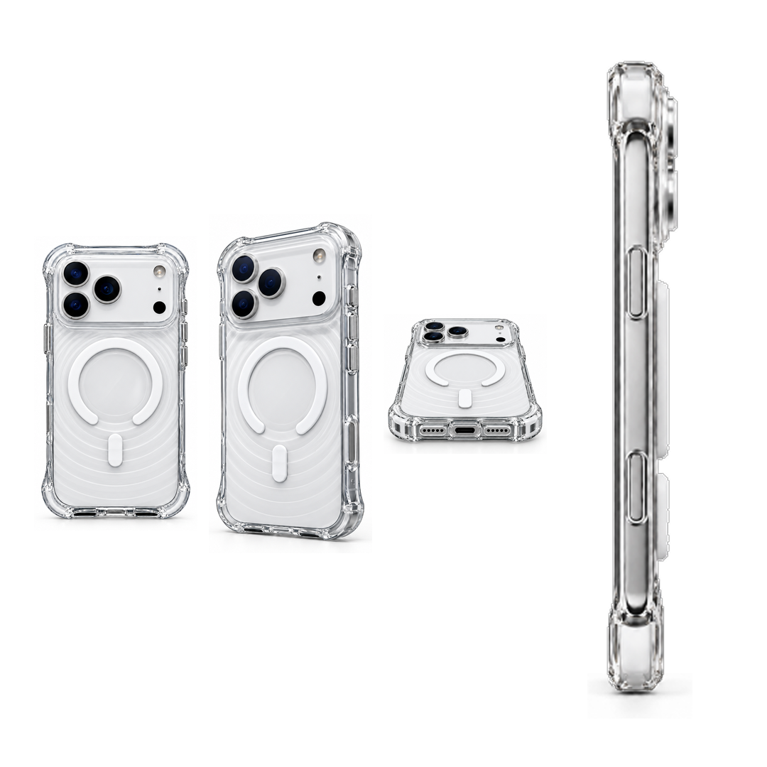 Back Pocket MagSafe Clear Shockproof Case with Reinforced Corners