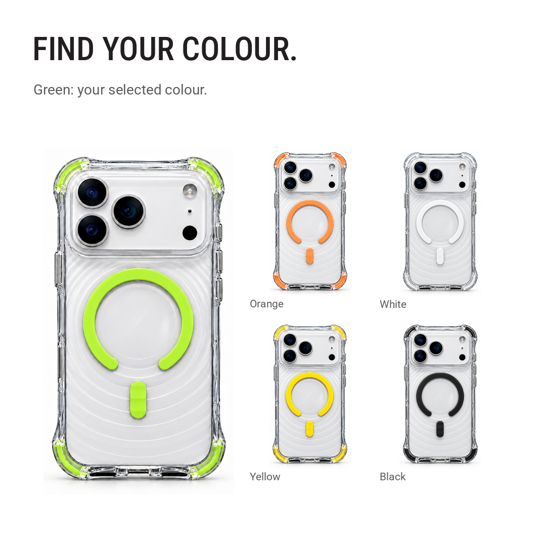Back Pocket MagSafe Clear Shockproof Case with Reinforced Corners