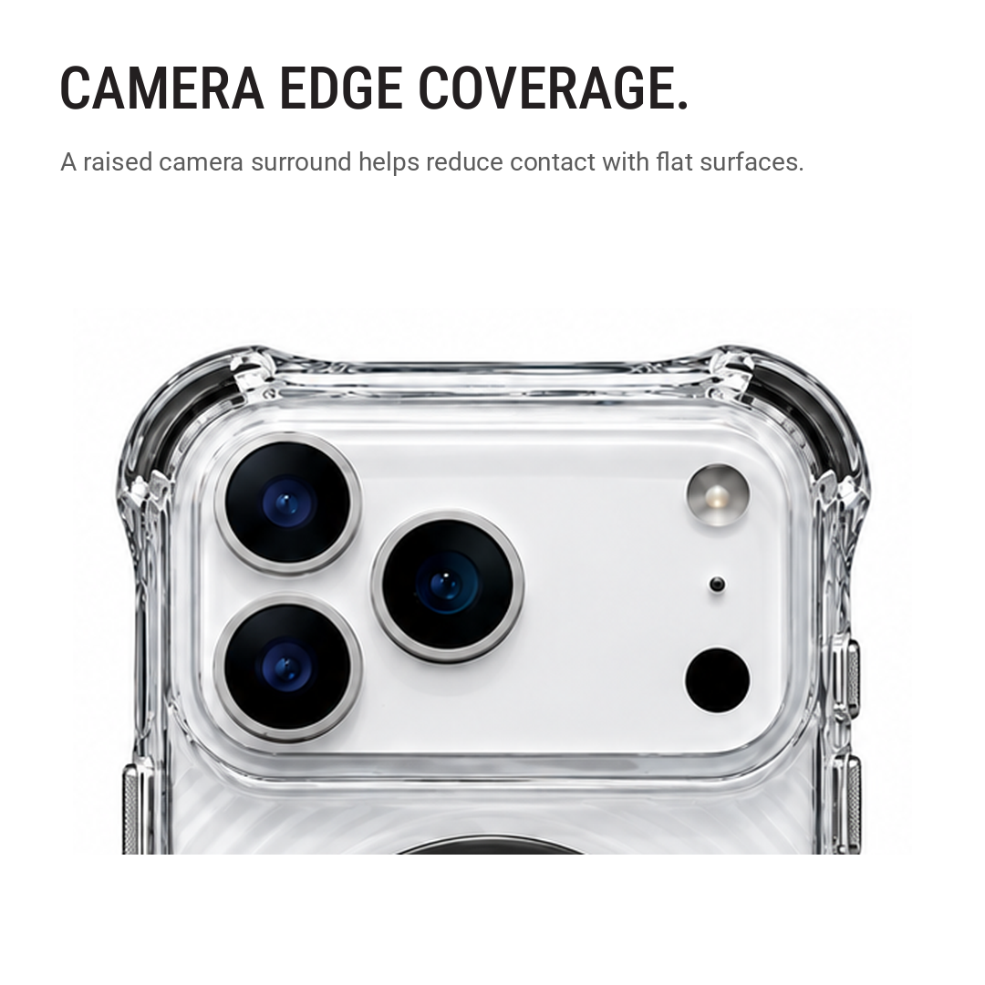 Back Pocket MagSafe Clear Shockproof Case with Reinforced Corners