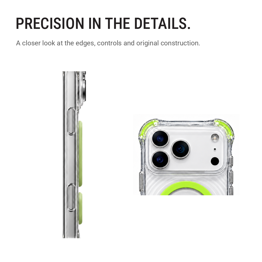 Back Pocket MagSafe Clear Shockproof Case with Reinforced Corners