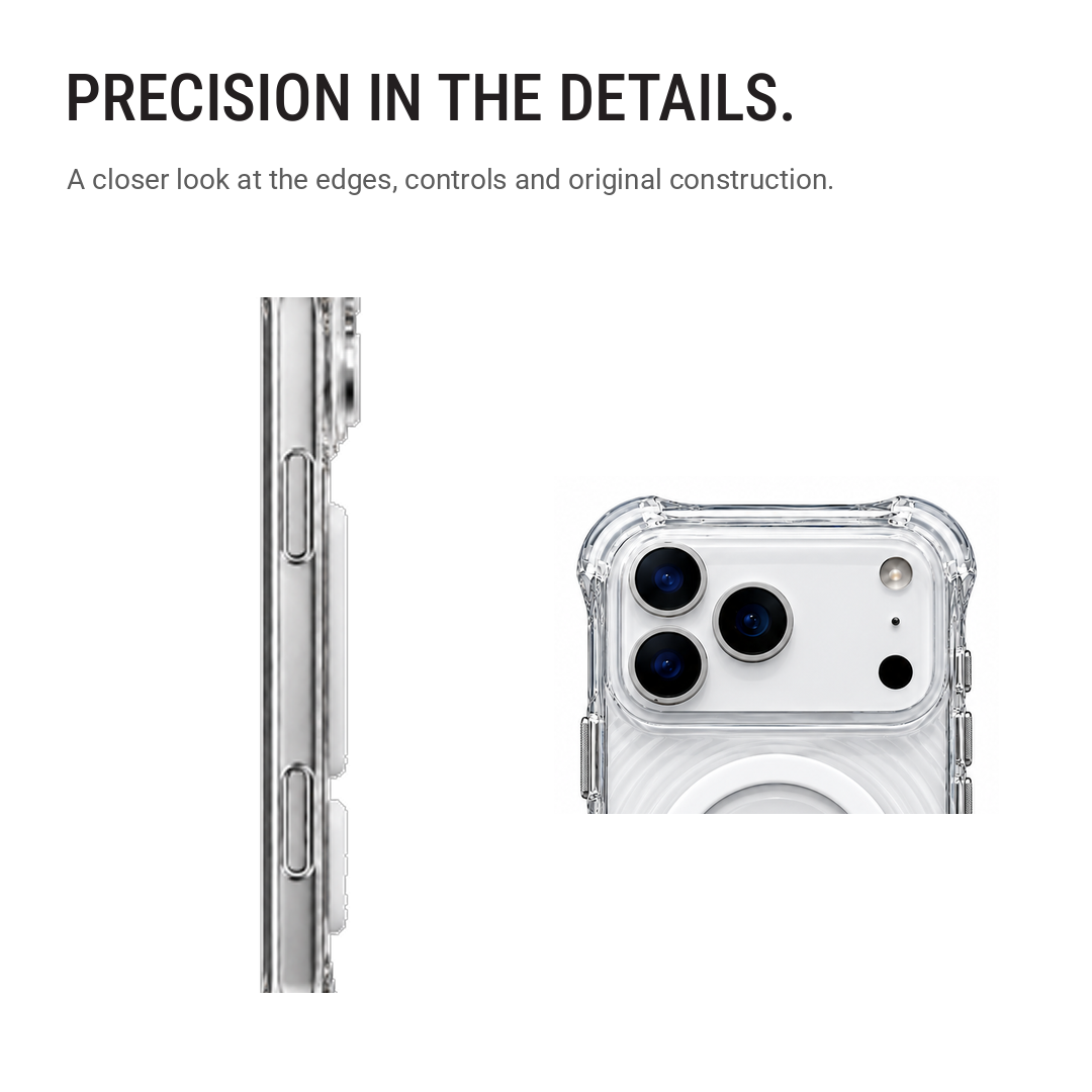 Back Pocket MagSafe Clear Shockproof Case with Reinforced Corners
