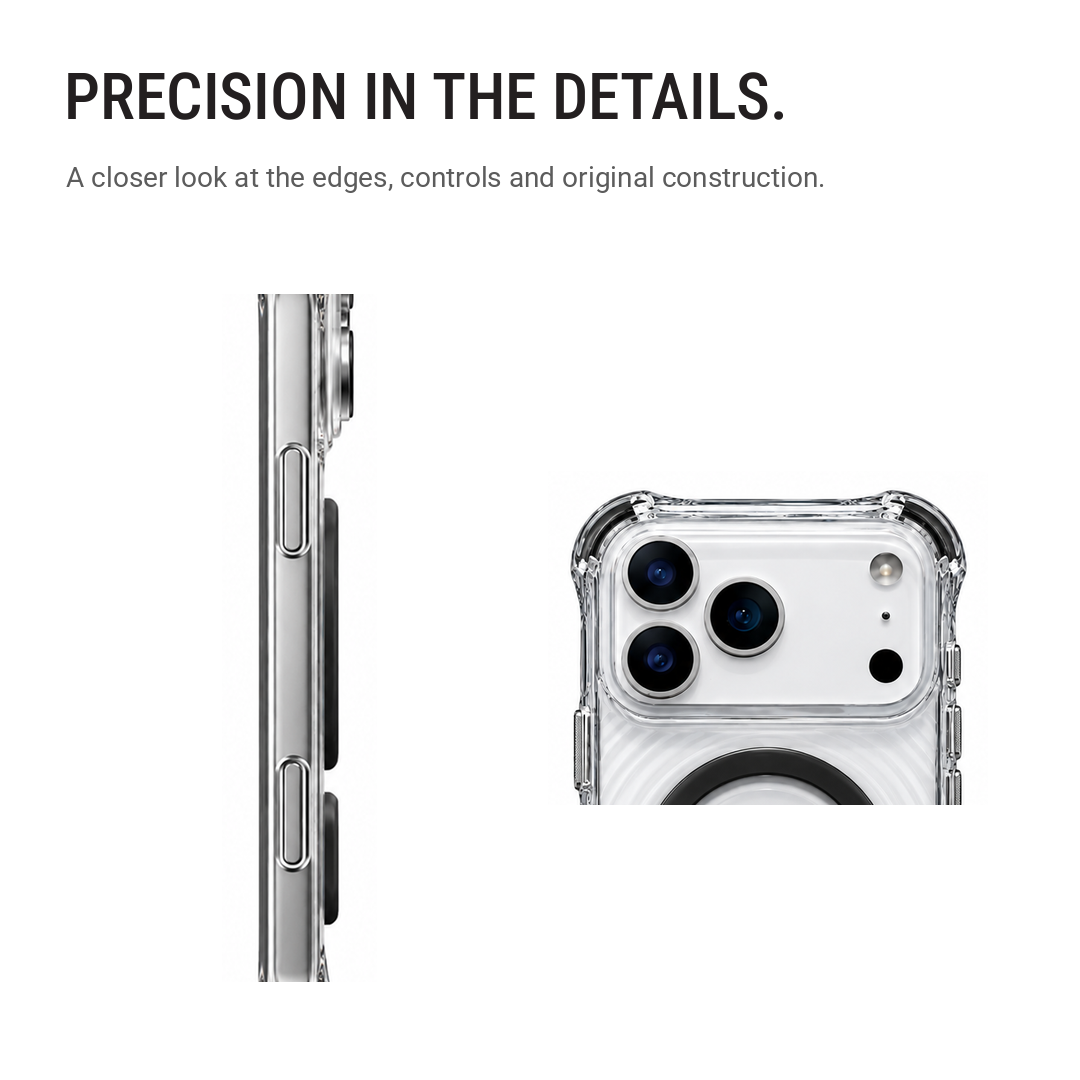 Back Pocket MagSafe Clear Shockproof Case with Reinforced Corners