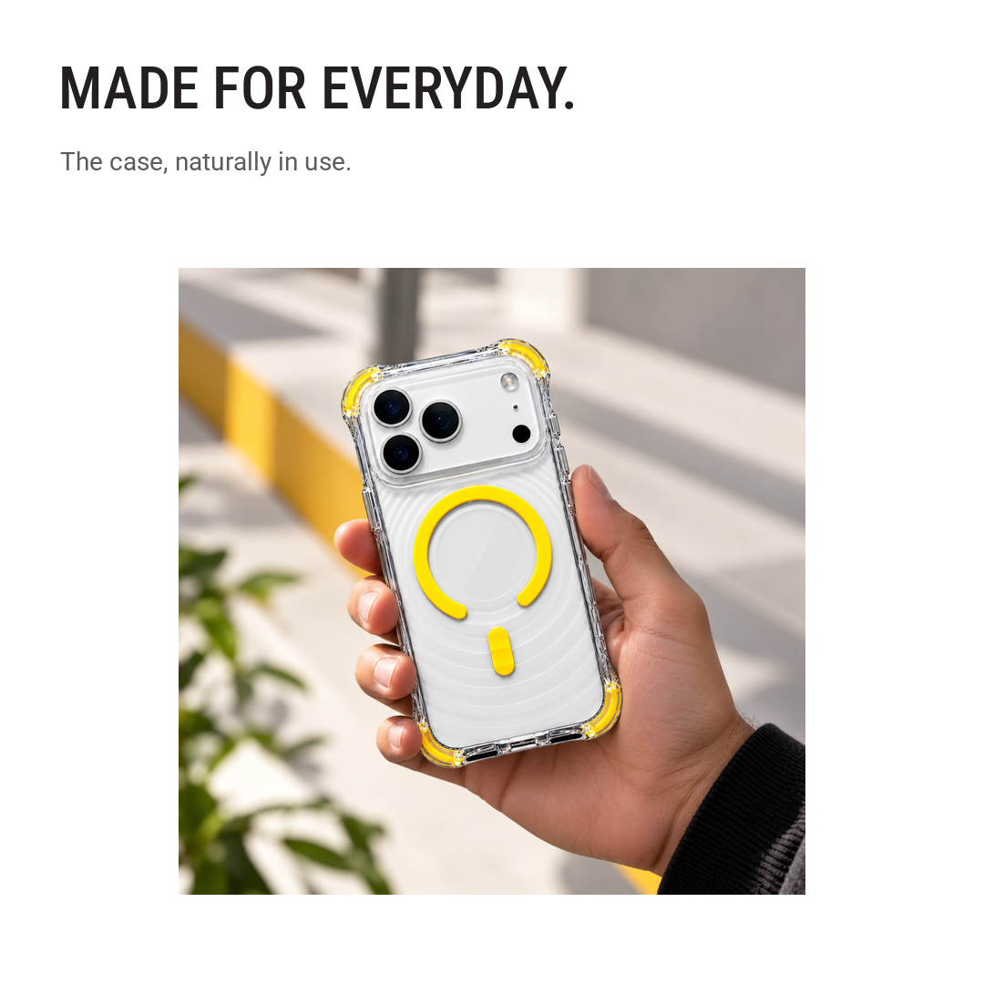 Back Pocket MagSafe Clear Shockproof Case with Reinforced Corners