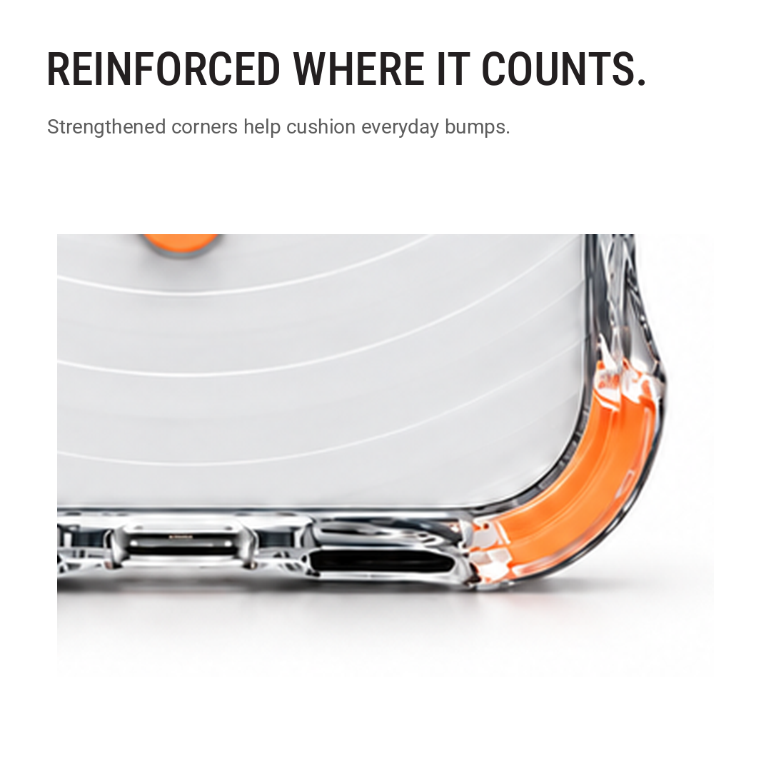 Back Pocket MagSafe Clear Shockproof Case with Reinforced Corners