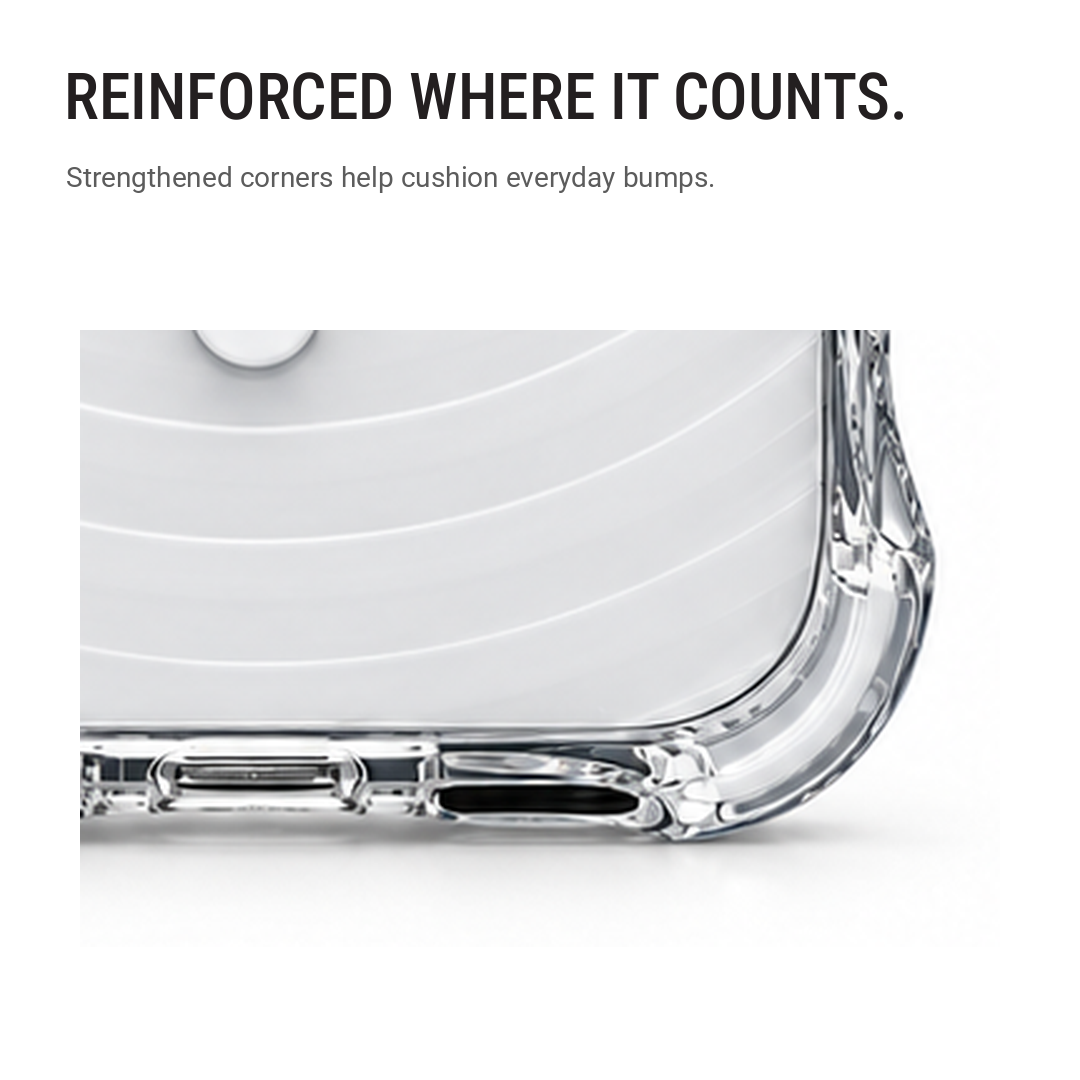 Back Pocket MagSafe Clear Shockproof Case with Reinforced Corners