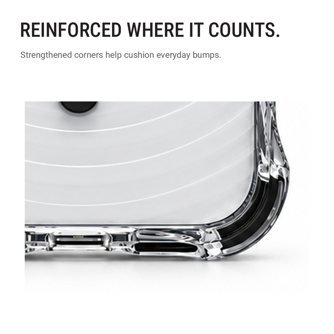Back Pocket MagSafe Clear Shockproof Case with Reinforced Corners