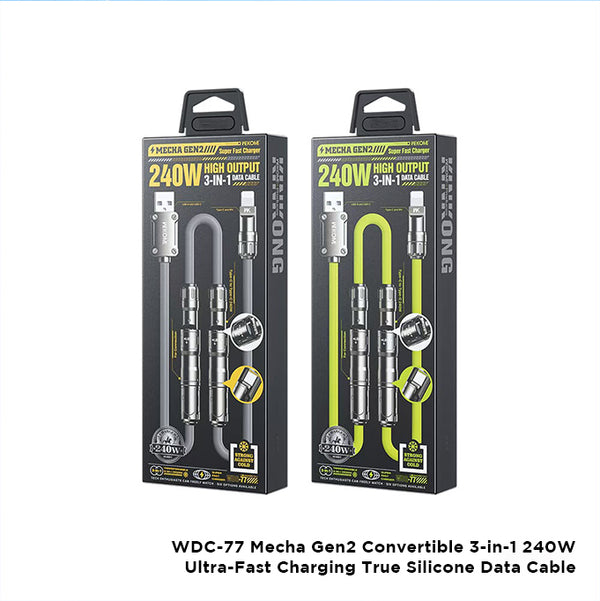 WEKOME WDC-80 Dongfeng No.1 240W Car Safety Data Cable – Spring-Coiled Retractable Charging Cable