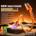 WDC-C13a 88W Thunder Ambient Light Series Fast Charging Data Cable – 1.2m Nylon Braided