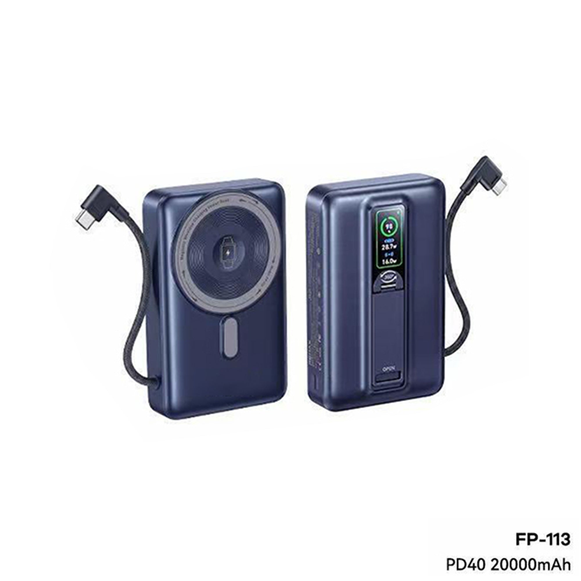 Fast Charging Power Bank with Digital Display & Foldable Phone Stand