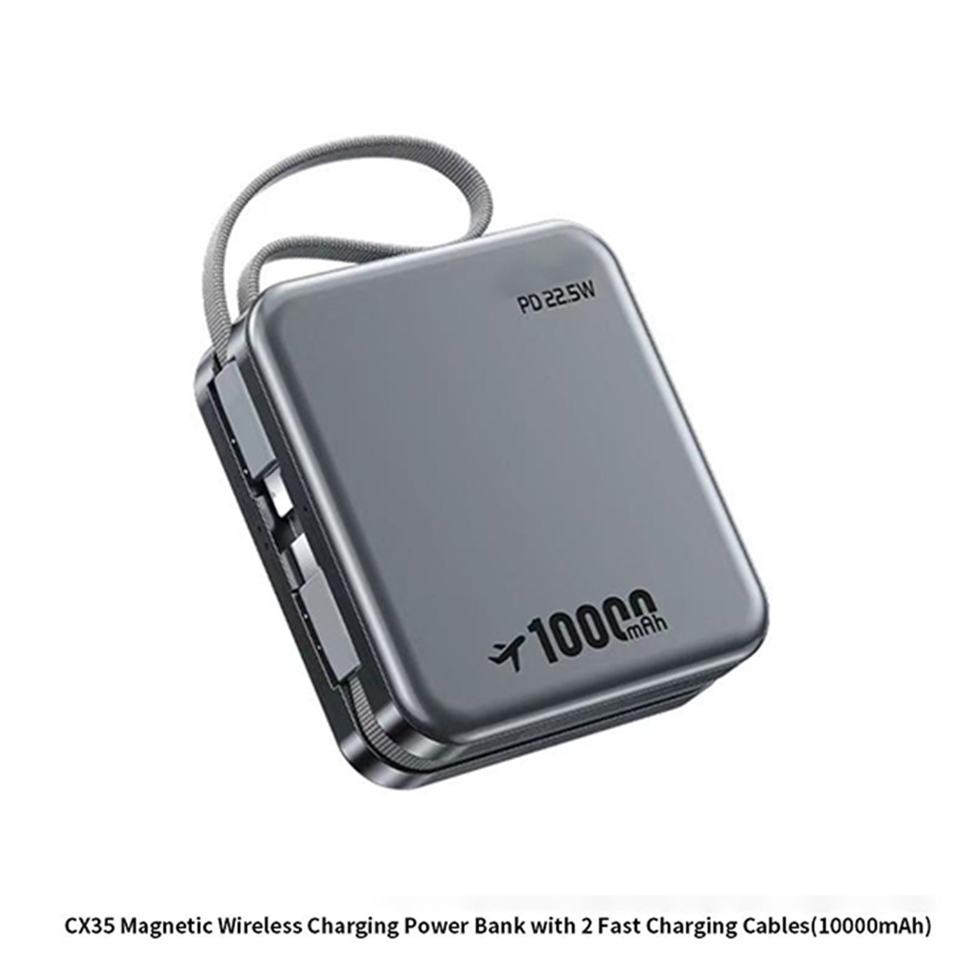 CX35 10000mAh Magnetic Wireless Charging Power Bank with 2 Fast Charging Cables