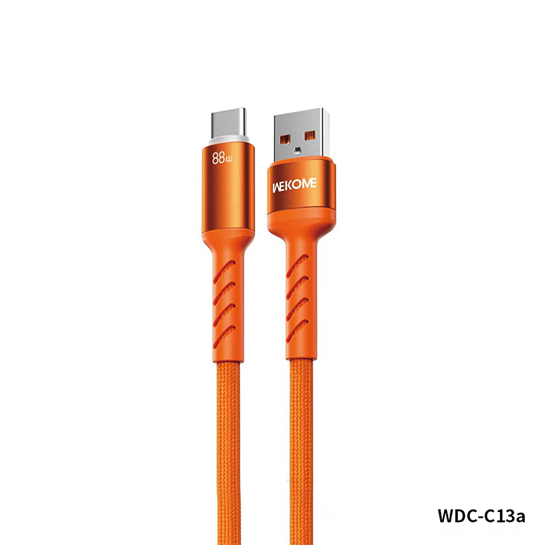 WEKOME WDC-C13a 88W Thunder Ambient Light Series Fast Charging Data Cable – 1.2m Nylon Braided