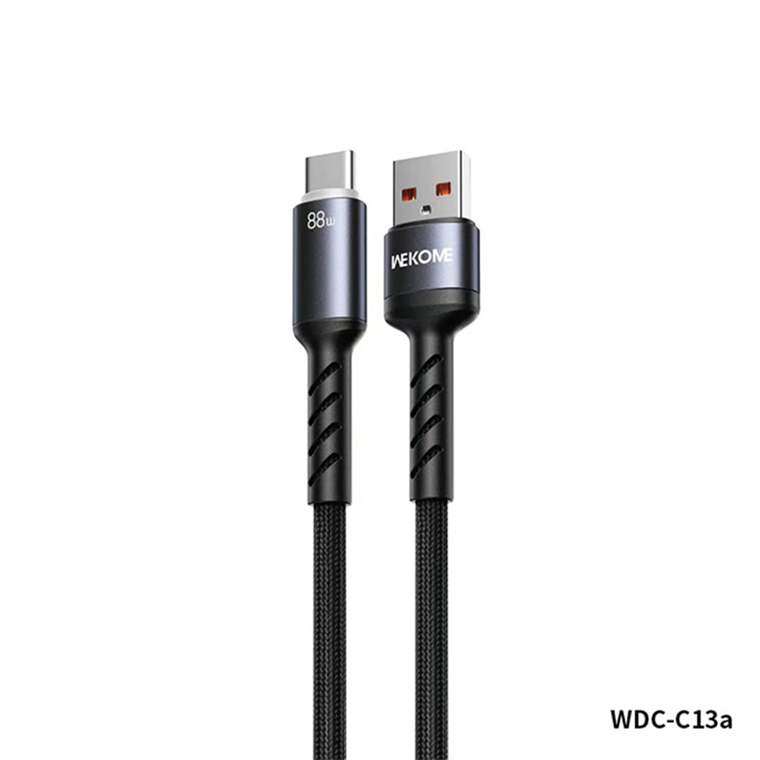 WEKOME WDC-C13a 88W Thunder Ambient Light Series Fast Charging Data Cable – 1.2m Nylon Braided