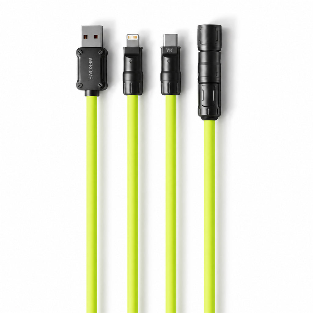 4-in-1 Multi Charging Cable | USB-A to Lightning, Type-C & Micro-USB, Braided Design