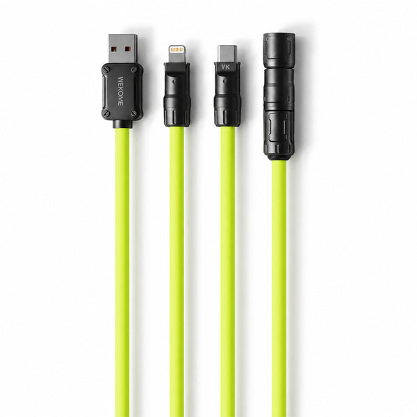 4-in-1 Multi Charging Cable | USB-A to Lightning, Type-C & Micro-USB, Braided Design