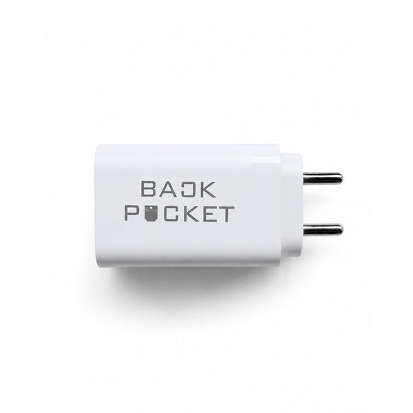 Back Pocket 65W GaN Fast Charger – Dual USB-C & USB-A