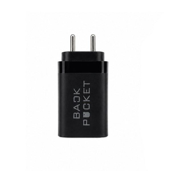 Back Pocket Black Fast Charging Wall Charger