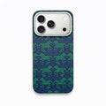 Blue-Green Geometric Weave Magnetic Case