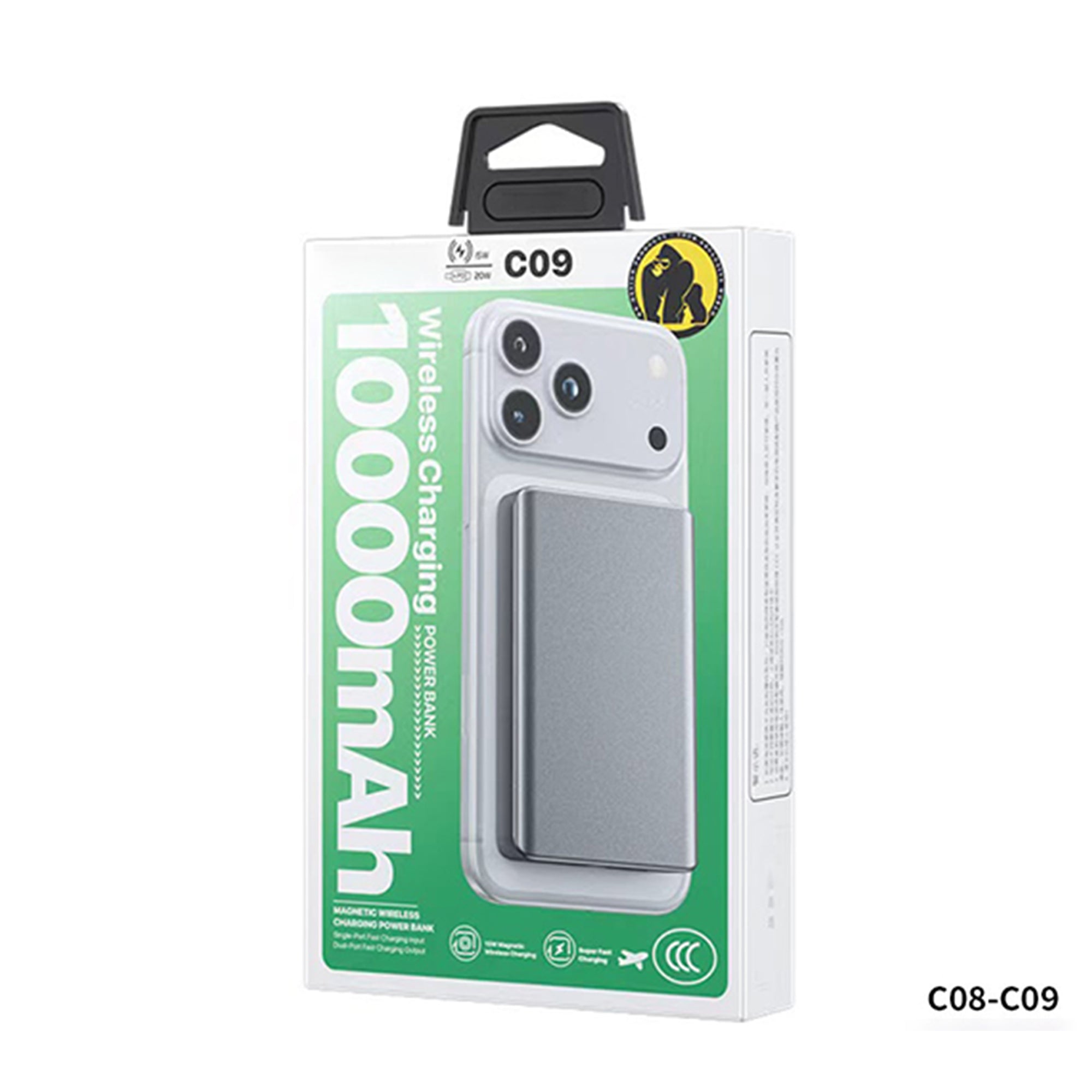 C08-C09 Ultra-Thin Magnetic Wireless Charging Power Bank – 10000mAh / 5000mAh