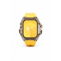 Rugged Transparent Smartwatch Case with Yellow Silicone Strap for 44/45 mm Series 6, 7, 8, 9 and SE