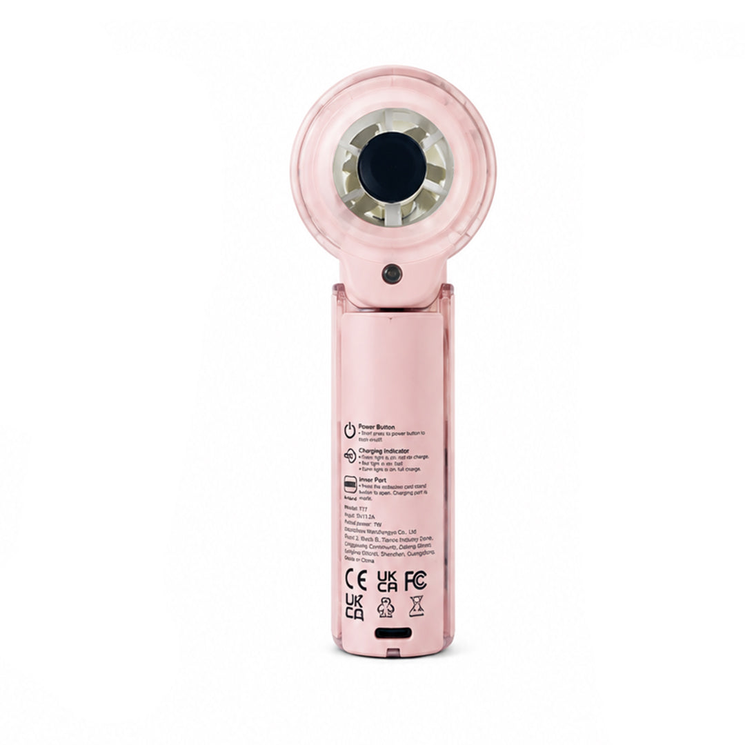 Back Pocket Handheld Mist Fan with LED Speed Display – Rechargeable 2-in-1 Cooling Fan
