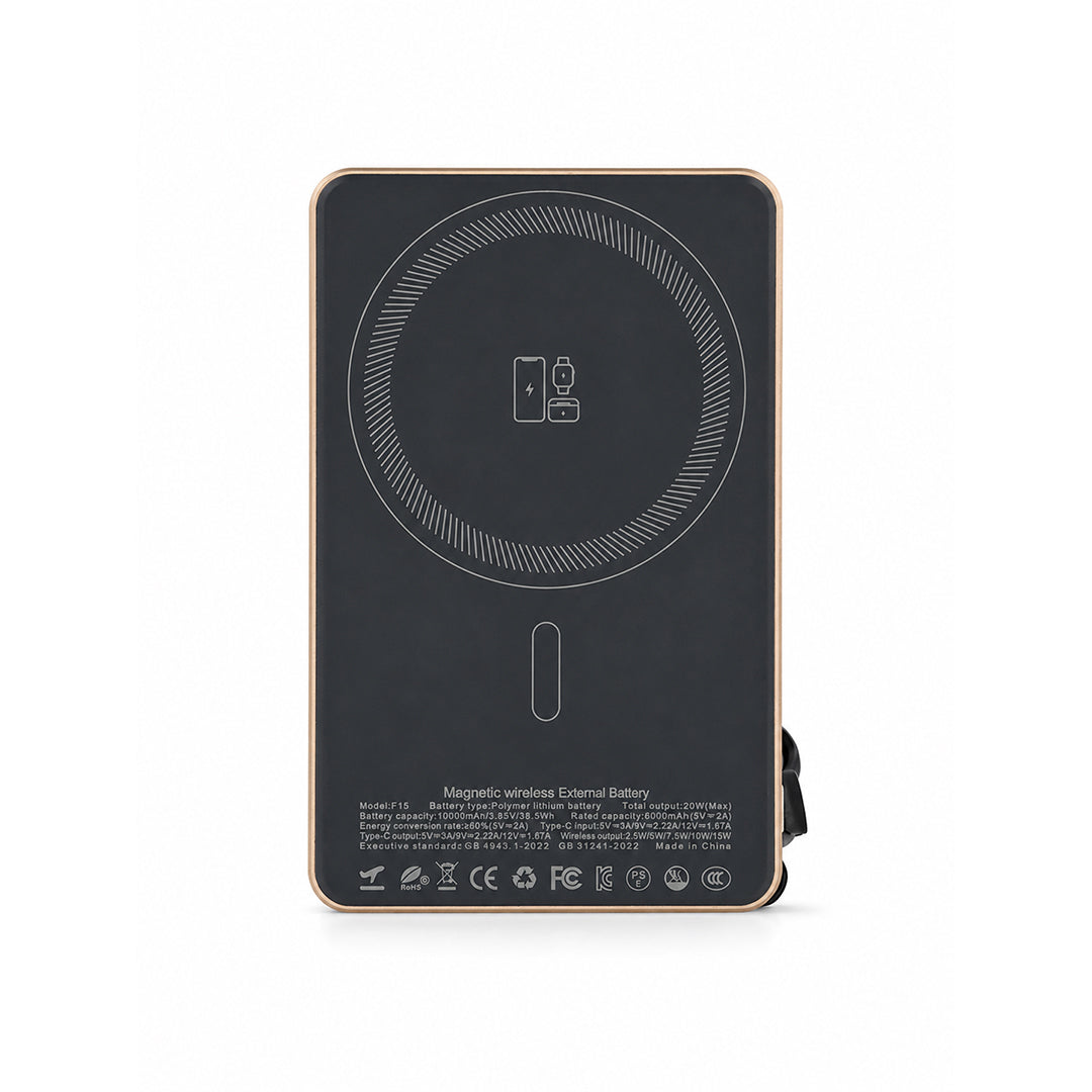 20W Magnetic Wireless Power Bank with Kickstand | Slim Fast Charger