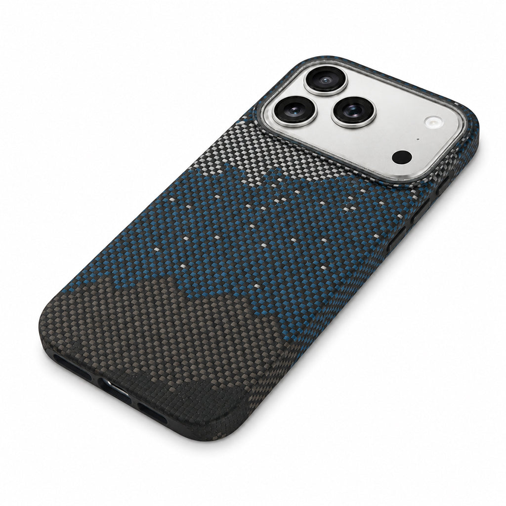 Aramid Fibre Magnetic Protective Case with Fusion-Weave Texture, Starry Blue
