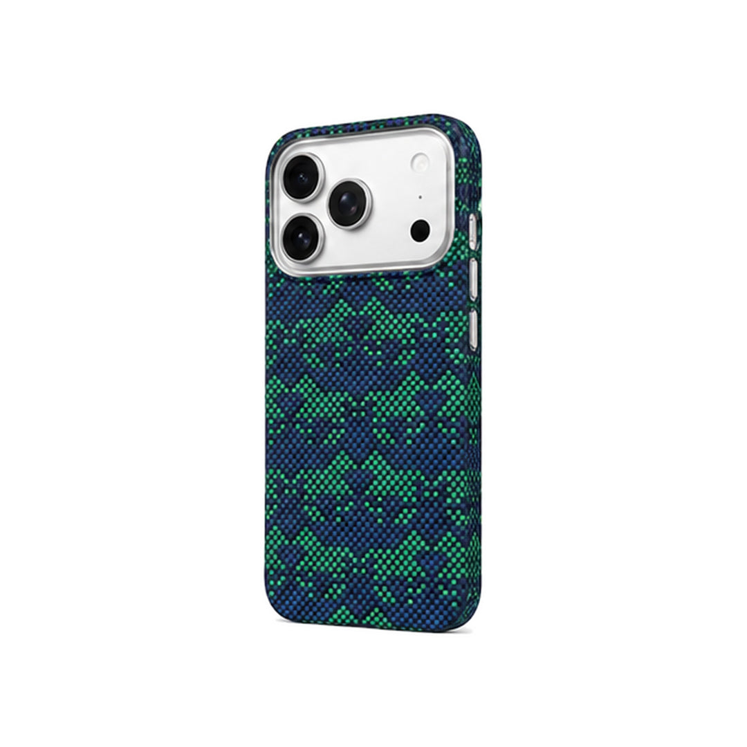 Blue-Green Geometric Weave Magnetic Case