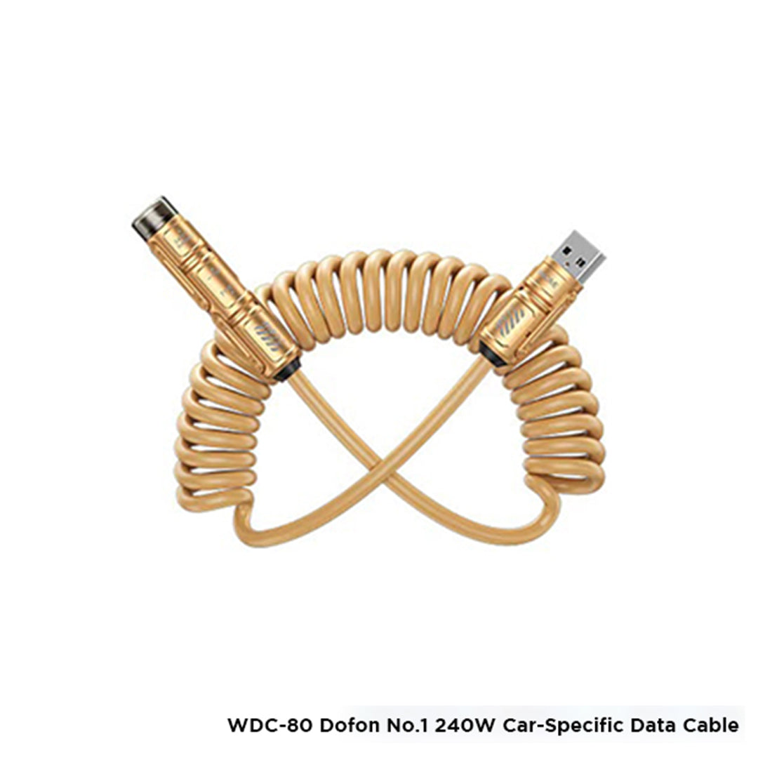 WEKOME WDC-80 Dofon No.1 240W Car-Specific Data Cable – Spring-Coiled Retractable Charging Cable