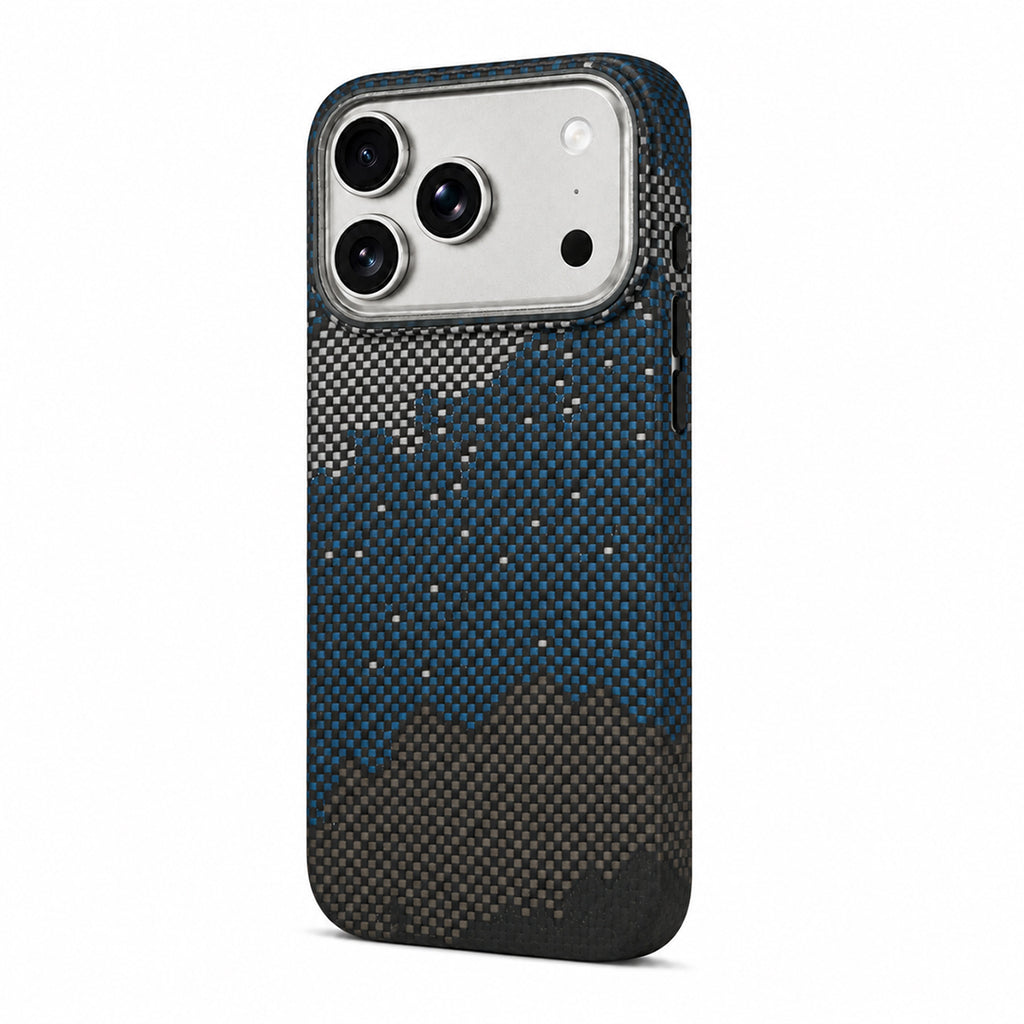 Aramid Fibre Magnetic Protective Case with Fusion-Weave Texture, Starry Blue