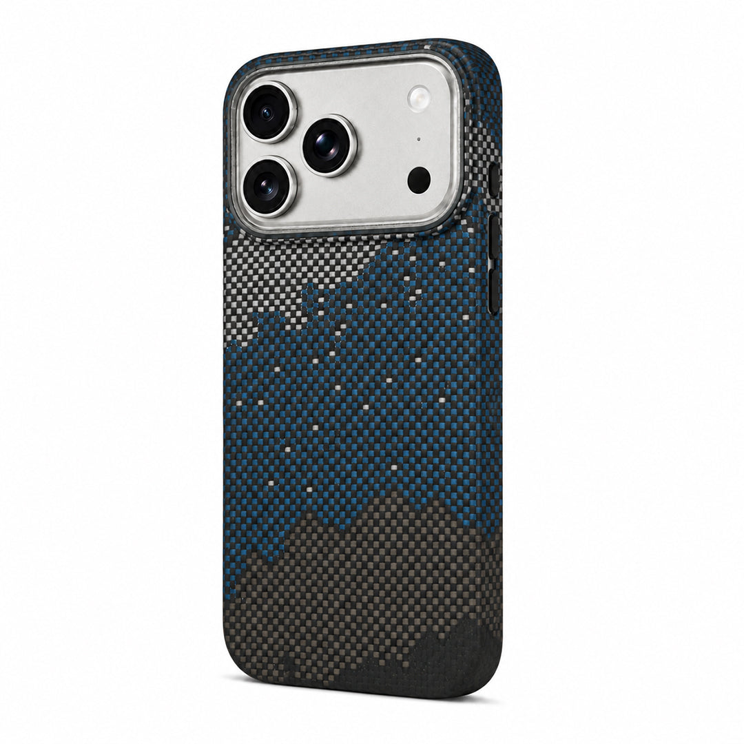 Aramid Fibre Magnetic Protective Case with Fusion-Weave Texture, Starry Blue