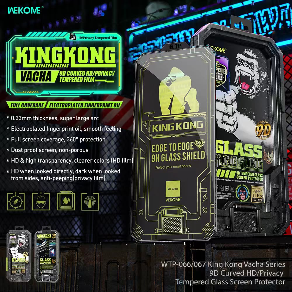 Wekome King Kong 9D Privacy Tempered Glass Screen Protector – Full Coverage